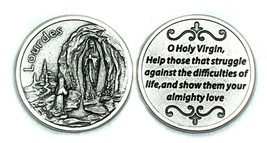 Our Lady Of Lourdes Pocket Coin Protection Virgin Mary Blessed Token - $6.14