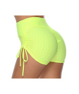  Tummy Hiding Shorts   Wide Waistband High Rise Ruched Honeycomb Texture... - $16.06