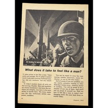 US Army Recruiter Vintage Print Ad 60s What Does it Take to Feel Like a Man - $17.47