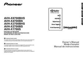 Pioneer AVH-X1700S AVH-X2700BS AVH-X3700BHS AVH-X4700BS AVH-X5700BHS Manual - $22.24