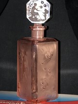 Czech Heinrich Hoffman  Frosted Cut Glass Perfume Bottle w Nymph &amp; Cheru... - $742.50