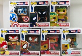 Lot of 7 Funko Pop DC Gingerbread Superheroes NEW - Black Panther, Thor,... - $73.21