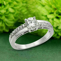 1.35Ct White Round Diamond 14k White Gold Ladies Engagement Ring For Valentine - £209.28 GBP