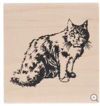 Stampabilities Cat Rubber Stamp on Wood Block - $7.95