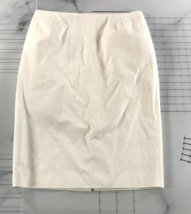 Lafayette 148 Skirt Womens 8 White Knee Length Back Zipper Custom Tailored - $59.39