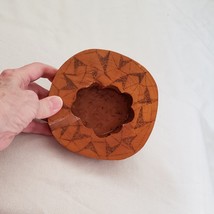 Handmade rustic wood ashtray with flower shape cutout center, single ash tray - $11.95