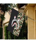 Shark Camo Decorative House Flag Garden Flag  - $24.43 CAD