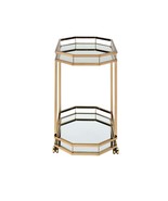 Lacole Serving Cart, Mirrored &amp; Champagne Finish - $280.67 CAD