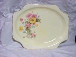 Vintage Pantry Bak-In Ware Crooksville Platter Shabby Chic Floral Serving Plate  - £11.51 GBP