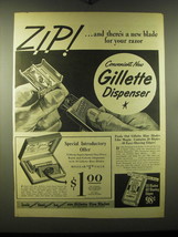 1948 Gillette Razors and Blades Ad - Zip! ..and a new blade for your Razor - $18.49
