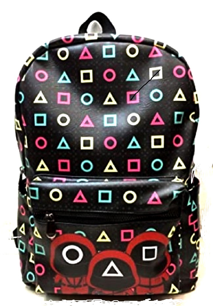 Squid Game Symbols Synthetic Leather Full Size Backpack School Bag Day B... - $29.99