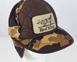 Vintage Red Wings Irish Setter hunting hat Brown Camo Ear Flaps Size Medium - $69.29
