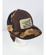 Vintage Red Wings Irish Setter hunting hat Brown Camo Ear Flaps Size Medium - £55.18 GBP
