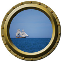 Distant Schooner - Porthole Wall Decal - £10.98 GBP