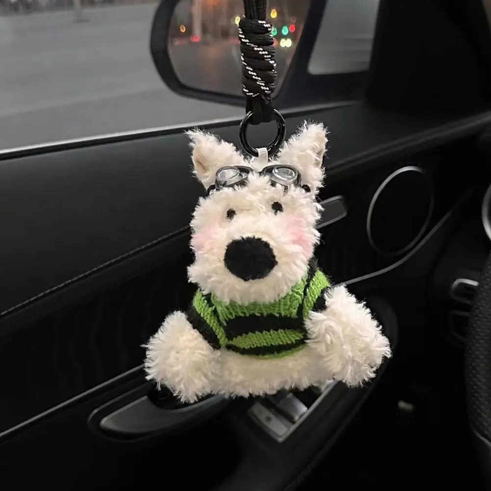 Cute Plush Dog Dolls Car Pendant Rearview Mirror Handbag Hanging Ornamen... - £12.49 GBP+