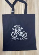 Cycologist embroidered cotton tote bag, shopping bag - £7.98 GBP