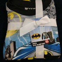 Batman 2 Piece Sleep Set Pajamas Extra Small Boy XS Superhero  - £11.94 GBP