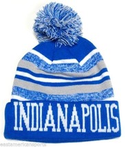 Indianapolis Colts Blue / White Classic POM Ball Knit Hat Cap Winter Ski... - $242.13 MXN