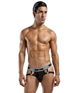 MENS MALE POWER PEEP SHOW JOCKSTRAP WITH METAL RING BLACK - $33.94 CAD