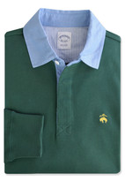 Brooks Brothers Slim Fit Dark Green Pocket Rugby Polo Shirt, XXL 2XL, 7878-6 - £77.44 GBP