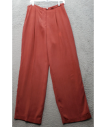 Coldwater Creek Trouser Pants Women&#39;s L Red Tencel Pleated Wide Leg Butt... - $352.33 MXN