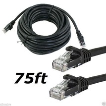 Cat6 Cat6 75Ft Feet Black Rj45 Ethernet Lan Network Cable Patch Cord For... - £15.78 GBP