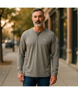Columbia Mens Shirt XXL Henley Heather Olive Green Long Sleeve 2-Button - $283.68 MXN