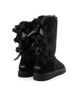 Real Leather Soft Fur Snow Boots - £124.24 GBP