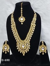 100% Pure Royal Arabic Indian Women Bridal Long Necklace Earring Bridal Tikka h - £119.36 GBP