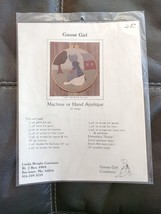 1983 Goose Girl Creations Applique Sewing Pattern &quot;Goose Girl&quot; 14&quot; Hoop - $8.54