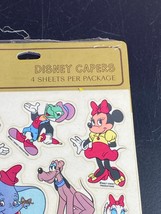 Vintage Disney Capers Mickey Dumbo Chip Dale Donald Sticker Sheet Set of 4 Seals - £11.07 GBP