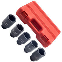 5pc 1/2&quot; Drive Front &amp; Back Wheel Spindle Axle Nut Deep Impact Socket Set - £79.13 GBP