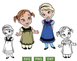 Baby Frozen Svg Png, Baby Elsa Svg, Baby Anna Svg - $1.99