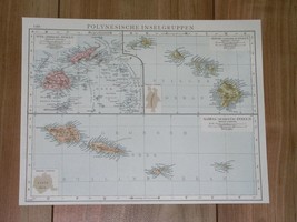 1886 Original Antique Map Of German American Samoa Hawaii Fiji Oc EAN Ia Pacific - £13.65 GBP