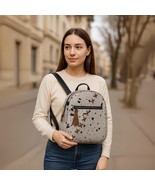 Handmade Gray Hair-On Goat Leather Mini Backpack | Tassel Zip Travel Bag... - $3,659.40 MXN