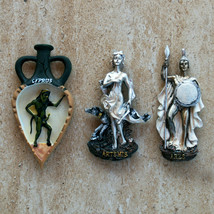 Freezer Magnet Lot of 3 Gods Artemis Pan Ares 3D Souvenir Figurine New 0... - $22.49