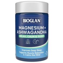 Bioglan Magnesium + Ashwagandha Relax Calm &amp; Sleep - 60 Tablets - £96.24 GBP