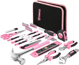 DEKO Pink Tool Set 110 Piece Household Tool Kit,Ladies Portable Tool Set... - £39.68 GBP