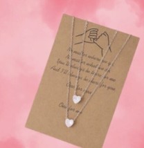 Set Of 2 Rose Gold Necklaces - 2 Heart Matching Necklaces - $16.36