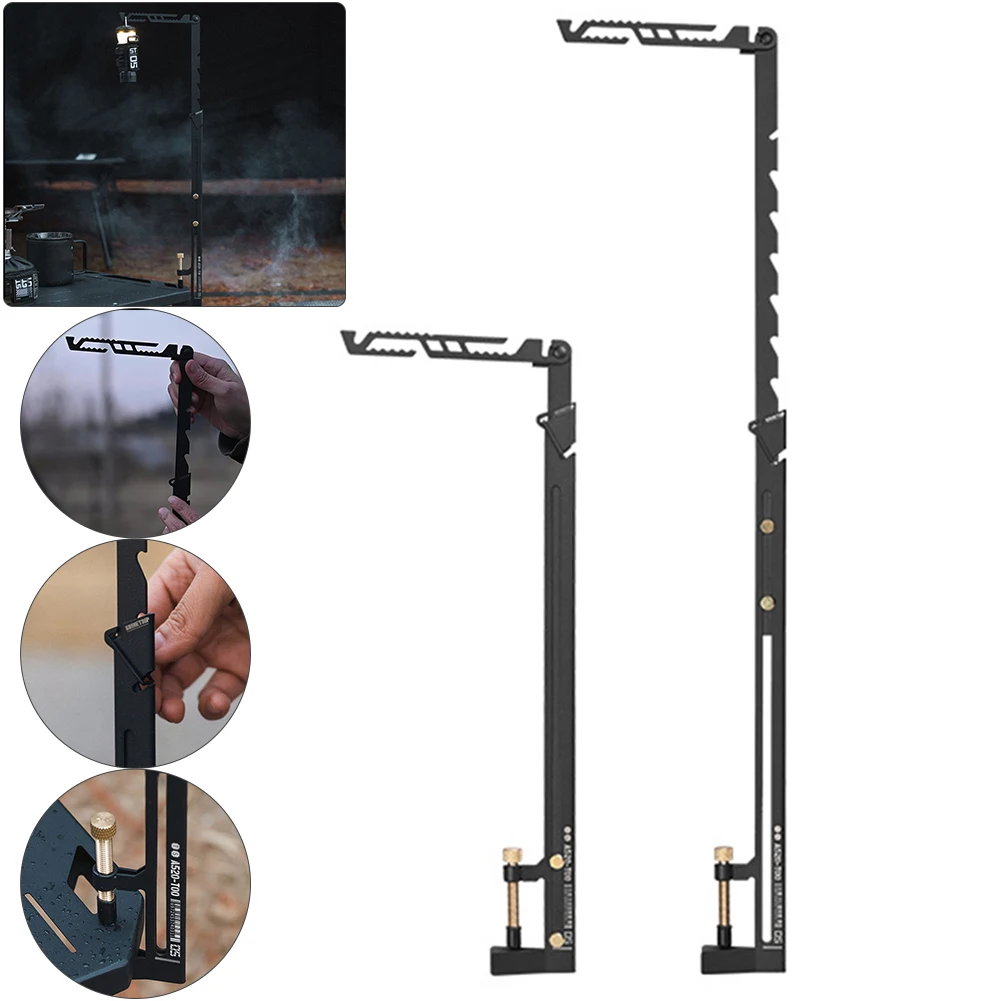 Camping Lantern Stand Stainless Steel Camping Light Hanging Poles 8 Adjustable - £29.20 GBP
