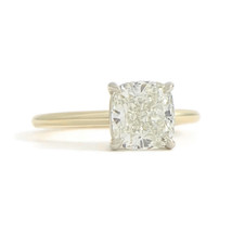 Authenticity Guarantee 
Cushion Solitaire Diamond Engagement Ring 14K Ye... - £6,630.65 GBP
