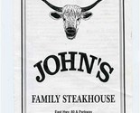 John&#39;s Family Steakhouse Menu East Highway 80 Odessa Texas - £13.93 GBP