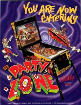 Party Zone Pinball Machine Game FLYER Original Art 1991 Double Sided 8.5&quot; x 11&quot; - £16.09 GBP