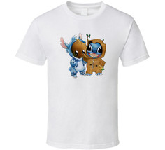 Stitch And Baby Groot funny movie cartoon logo T-Shirt tee Unisex - $22.04+