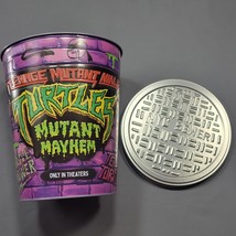 Teenage Mutant Ninja Turtles Mutant Mayhem Embossed Popcorn Bucket Tin Lid 2023 - £14.16 GBP