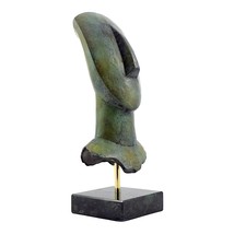 Head of Cycladic Figurine Idol Greek Modern Art Museum Real Bronze Metal Art - £173.29 GBP
