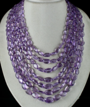 Natural Amethyst Beaded Long Nugget 7 L 1434 Ct Purple Gemstone Fashion ... - $640.08 CAD