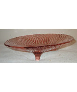 Anchor Hocking Prismatic Pink Depression Glass Footed Dish Swirl 1941 - £16.15 GBP