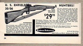 1958 Print Ad US Enfield 30/06 Bolt Action Rifles Cadmus Industries Hollywood,CA - $8.72