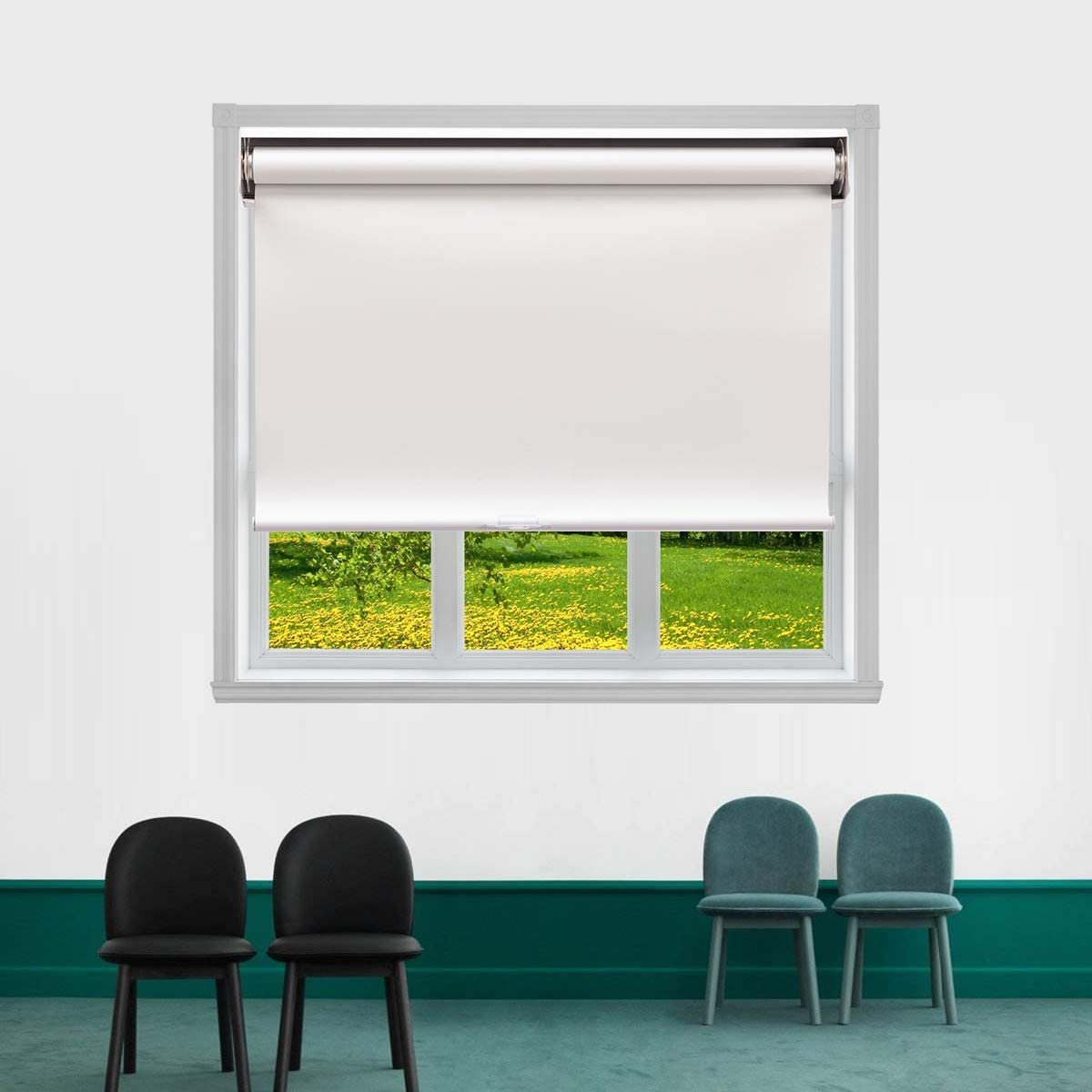 TJ GLOBAL Cordless Blackout Roller Shades, Room Darkening Blinds for Privacy...